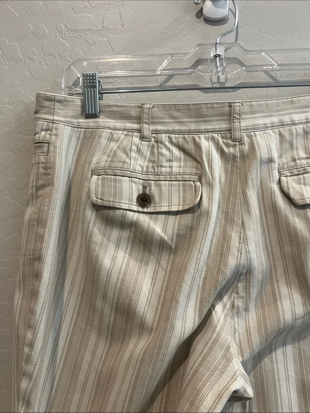 Tory Burch Striped Beige & Cream Crop Pants - Picture 9 of 13